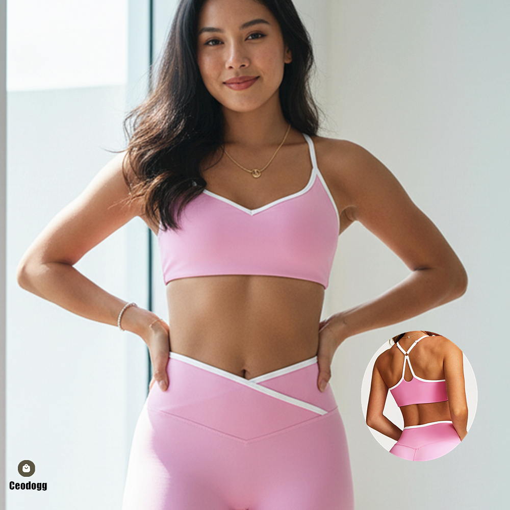 Plunge Bra Push Up - Biustonosz sportowy damski do ćwiczeń, oddychający,