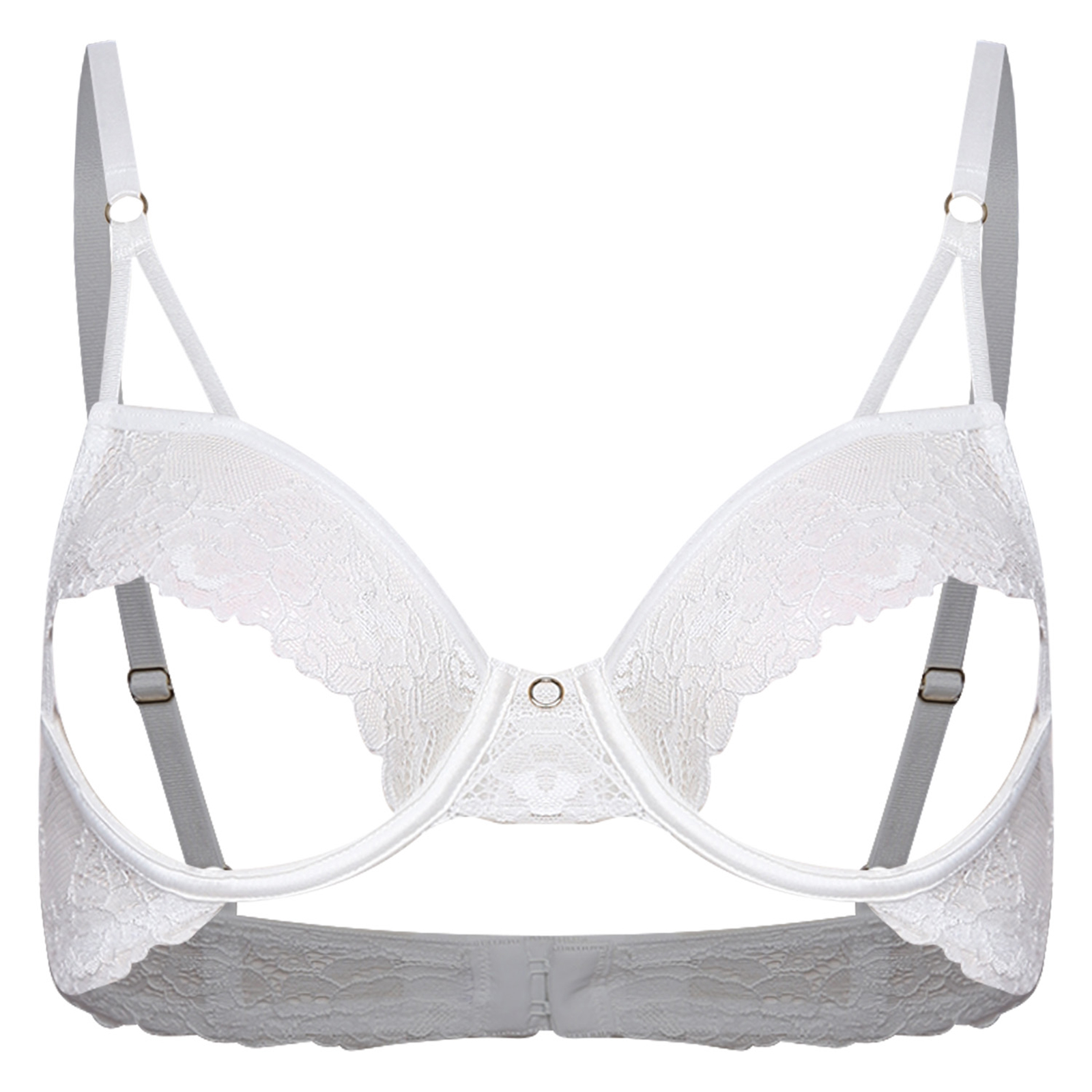Sheer Mesh Bra - Damski seksowny biustonosz z wycięciami, miękka,