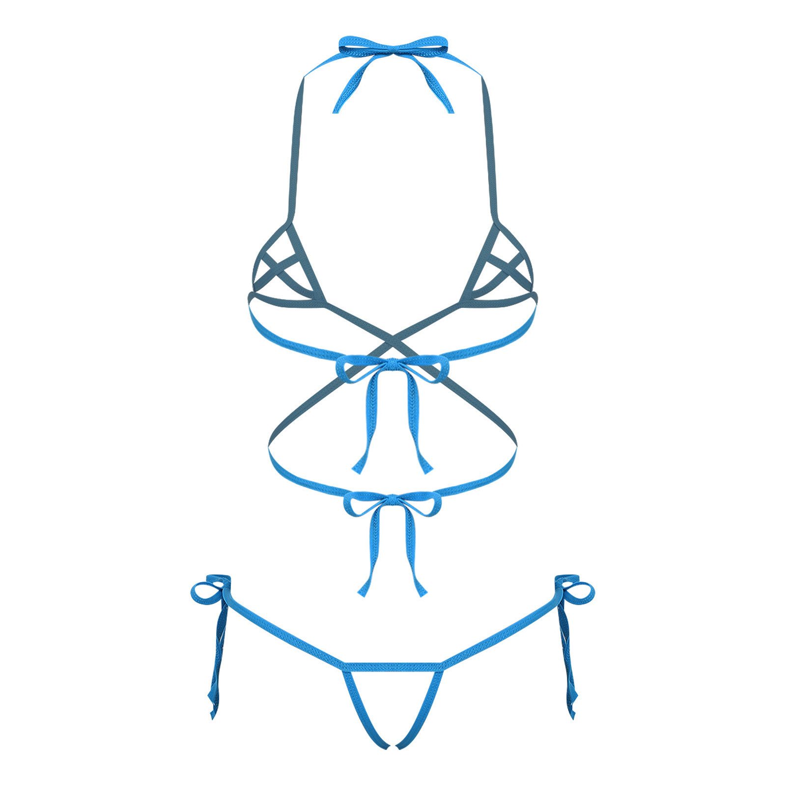 Lace Bralette Set - Damska bielizna, prześwitujący zestaw bikini, strój