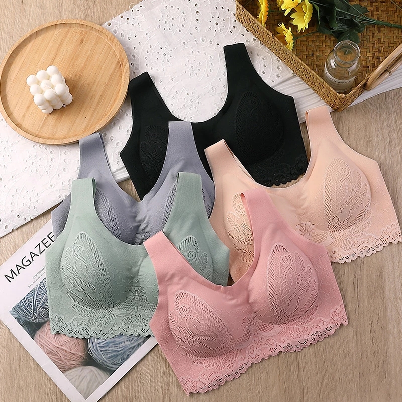 Underwire Bra Padded - Oddychający biustonosz lateksowy Bezszwowa bielizna damska