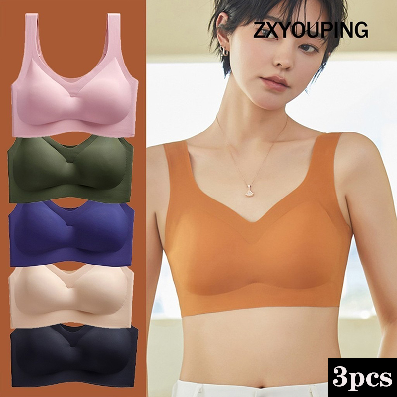 Cotton Bra Everyday - 3 szt. Seksowny biustonosz sportowy Bezszwowy