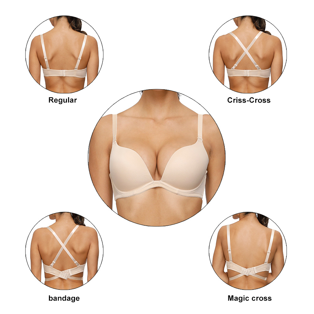 Convertible Bra Multiway - Vgplay Plunge kobiety biustonosz lekka wyściełana