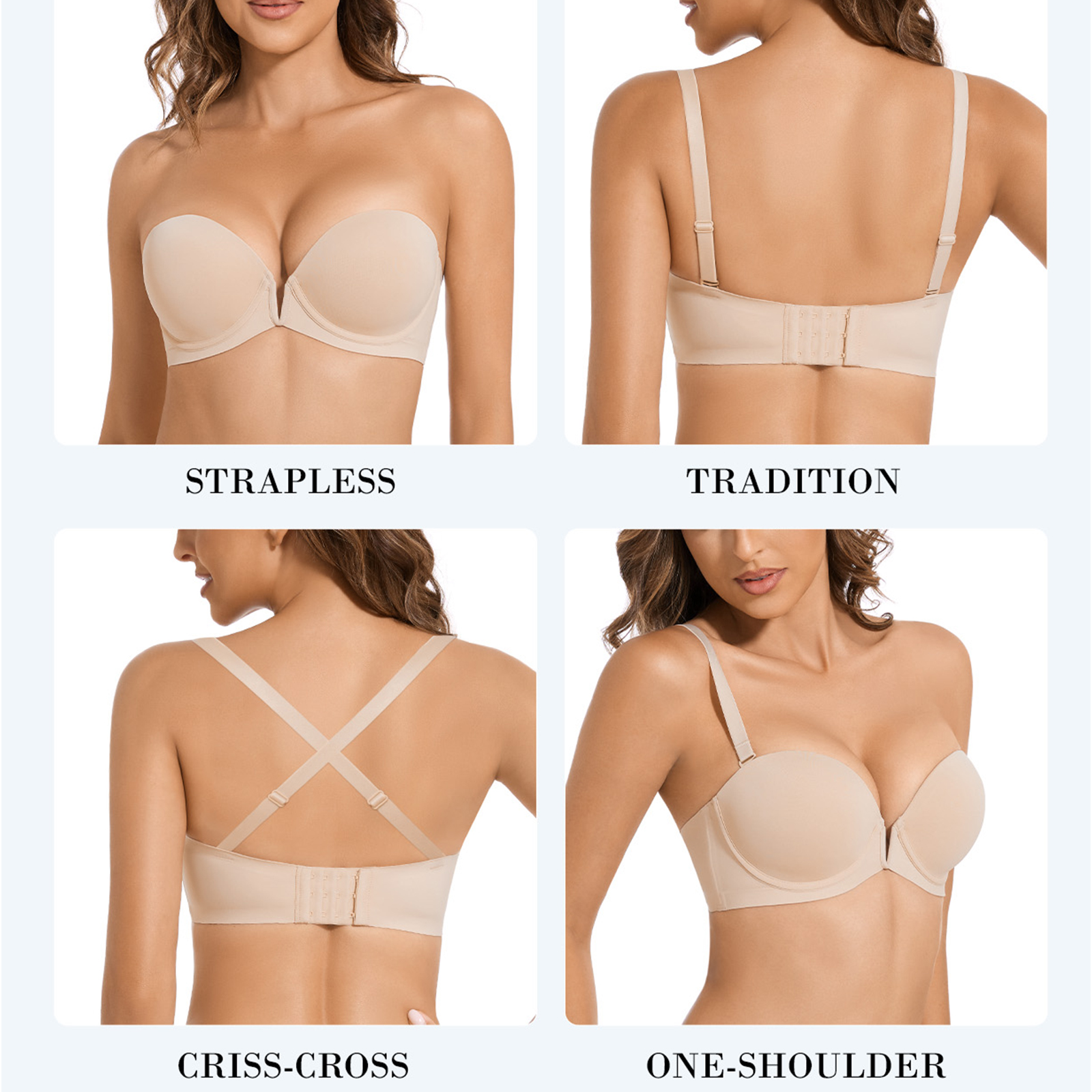 Convertible Bra Multiway - Nowy biustonosz Push Up z fiszbinami