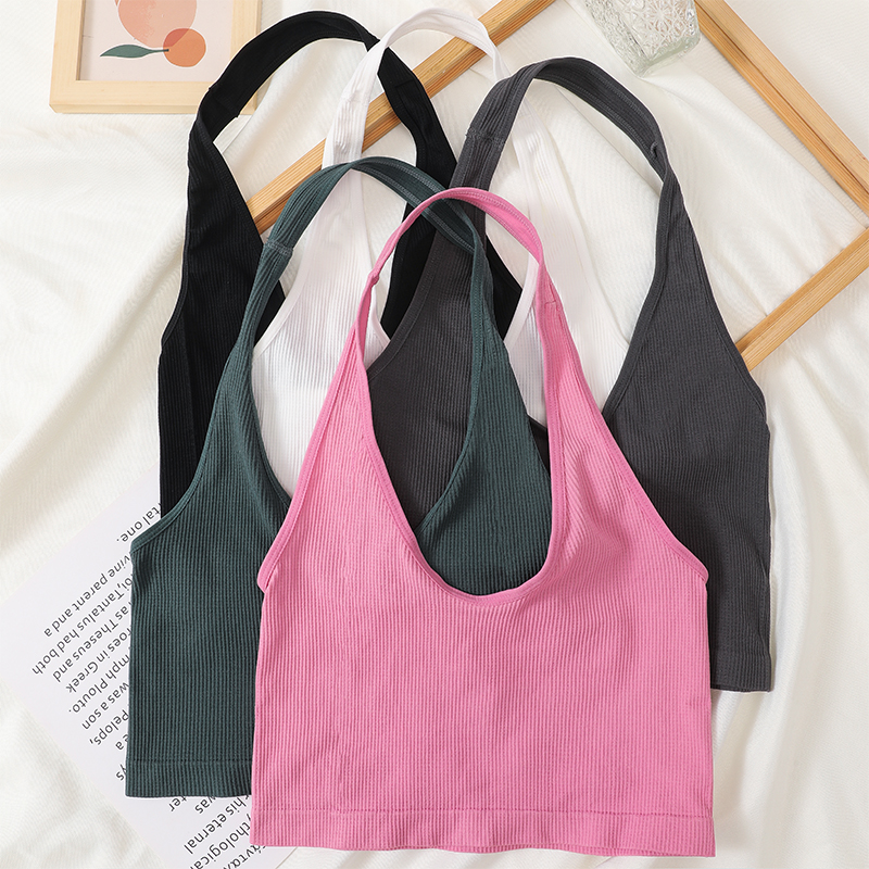 T Shirt Bra Seamless - Topy z dekoltem w serek kobiety