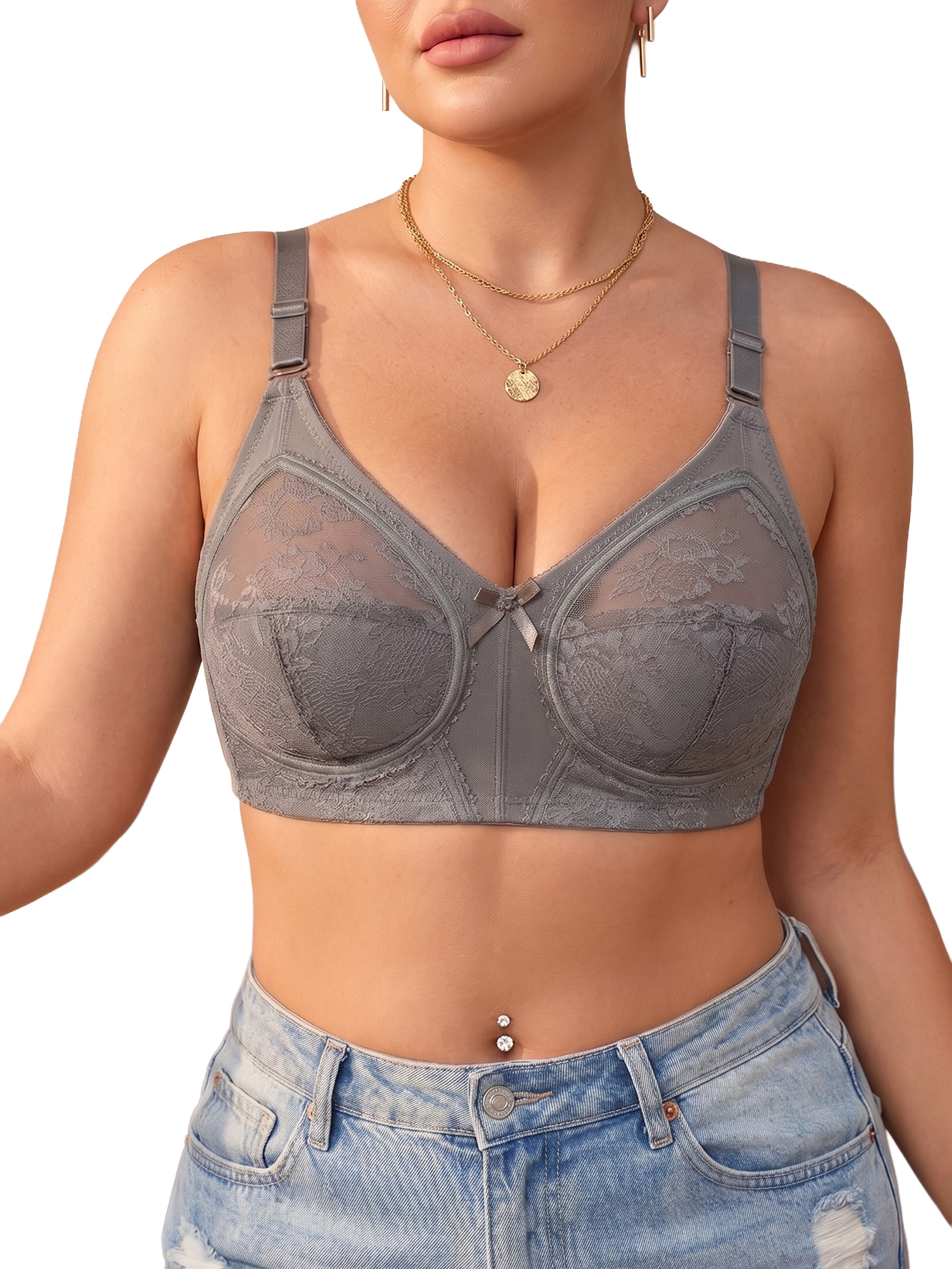 Full Coverage Bra - Biustonosz damski plus size, bez fiszbin,