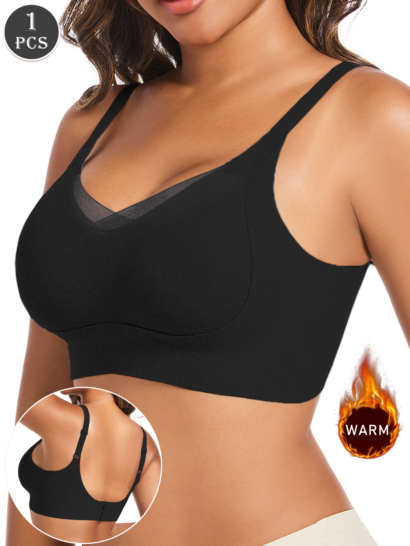 Underwire Bra Padded - 1 szt. Damski, czarny biustonosz push-up