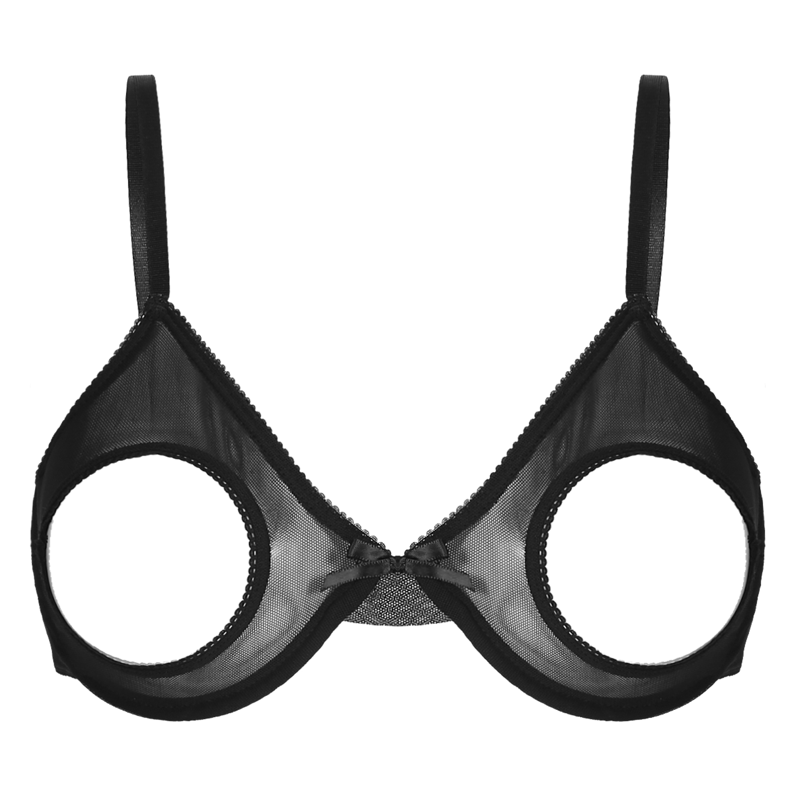 Demi Bra Balconette - Damski koronkowy biustonosz push-up z fiszbinami,