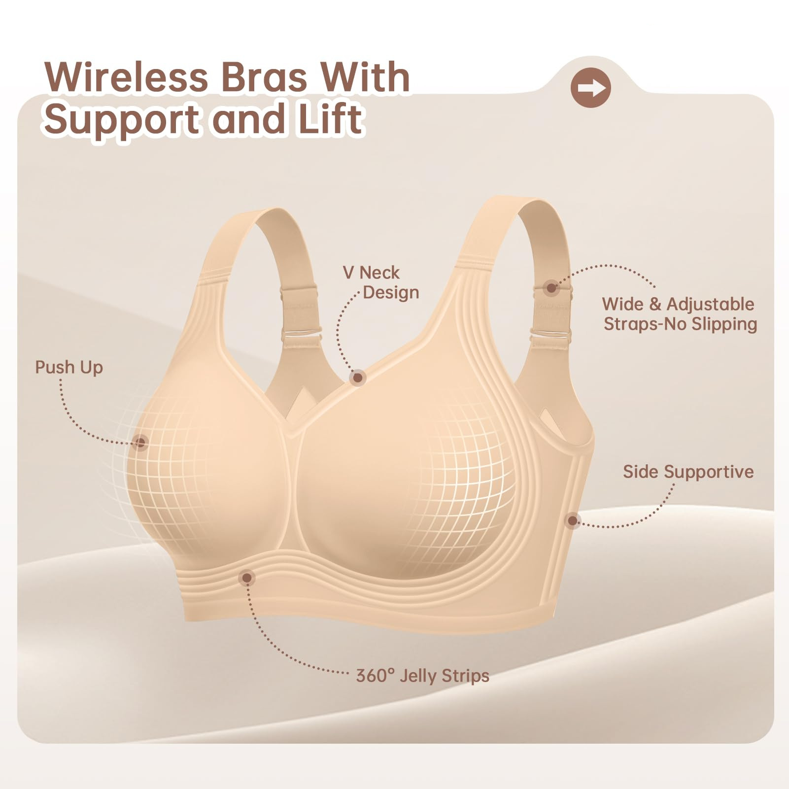 Biustonosz bez fiszbin dla kob – Underwire Bra Padded recenzja i cena