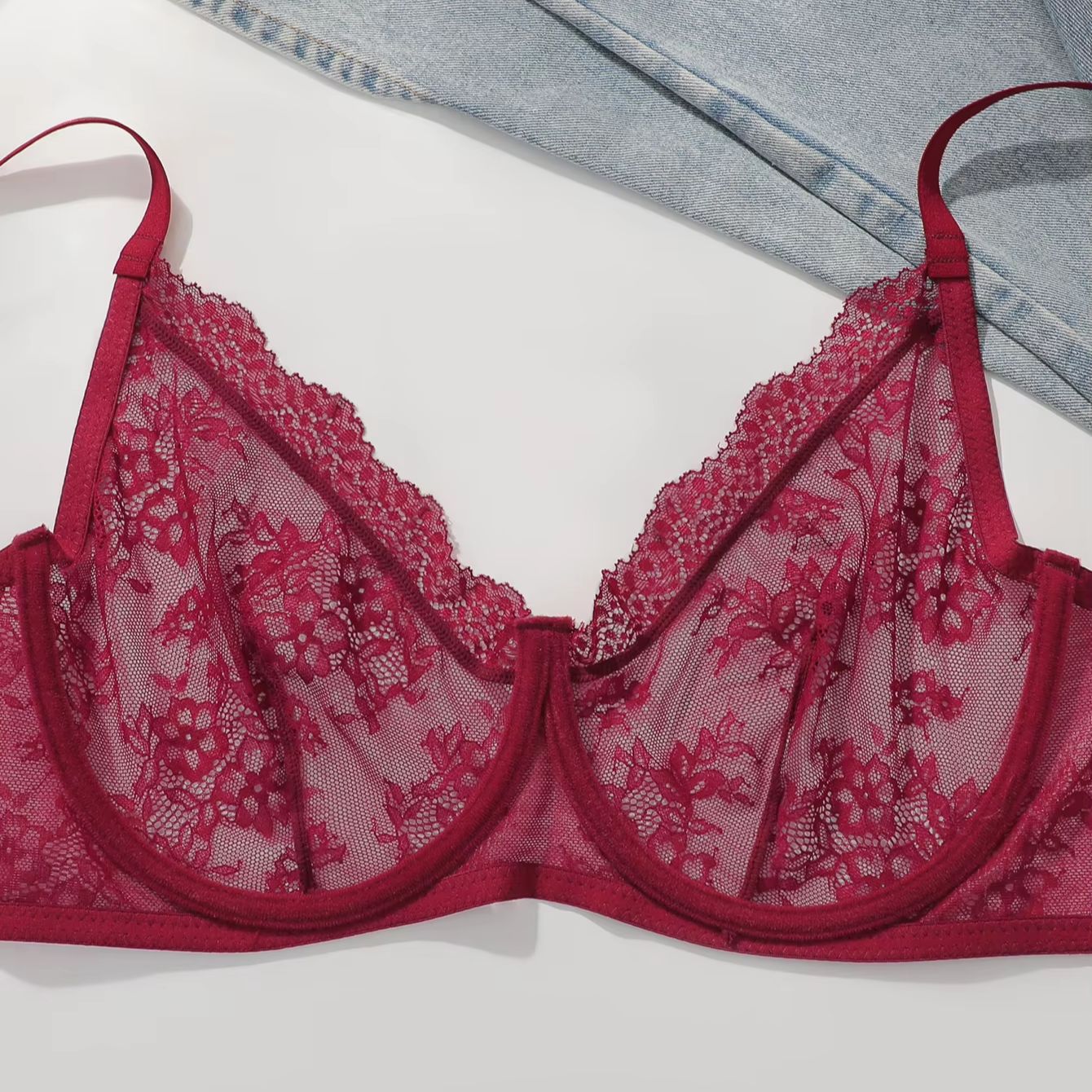 Damski biustonosz plus size, c – Sheer Mesh Bra recenzja i cena
