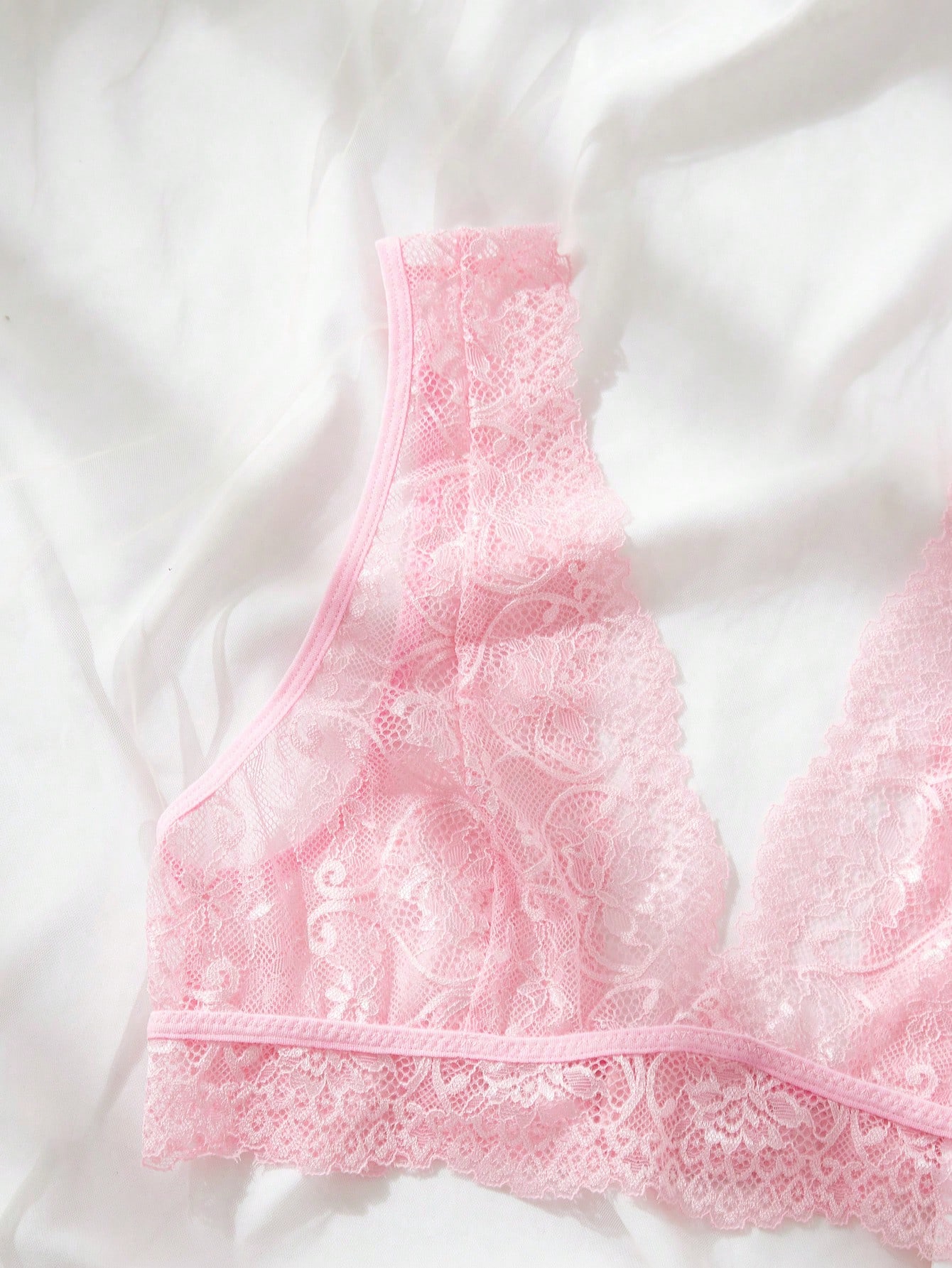Różowy koronkowy zestaw bieliz – Lace Bralette Set recenzja i cena