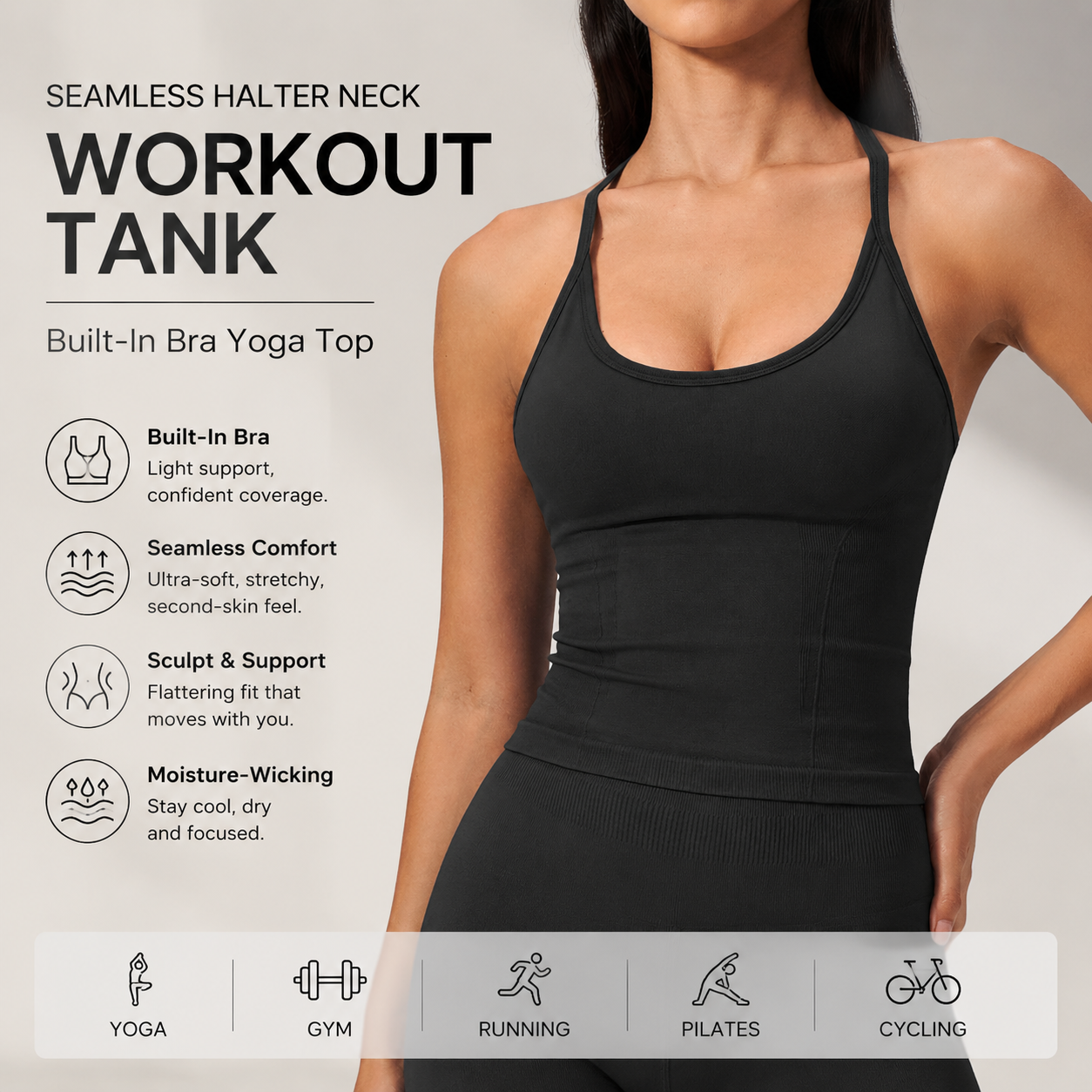 Luksusowy top do jogi 2 w 1 z  – T Shirt Bra Seamless recenzja i cena
