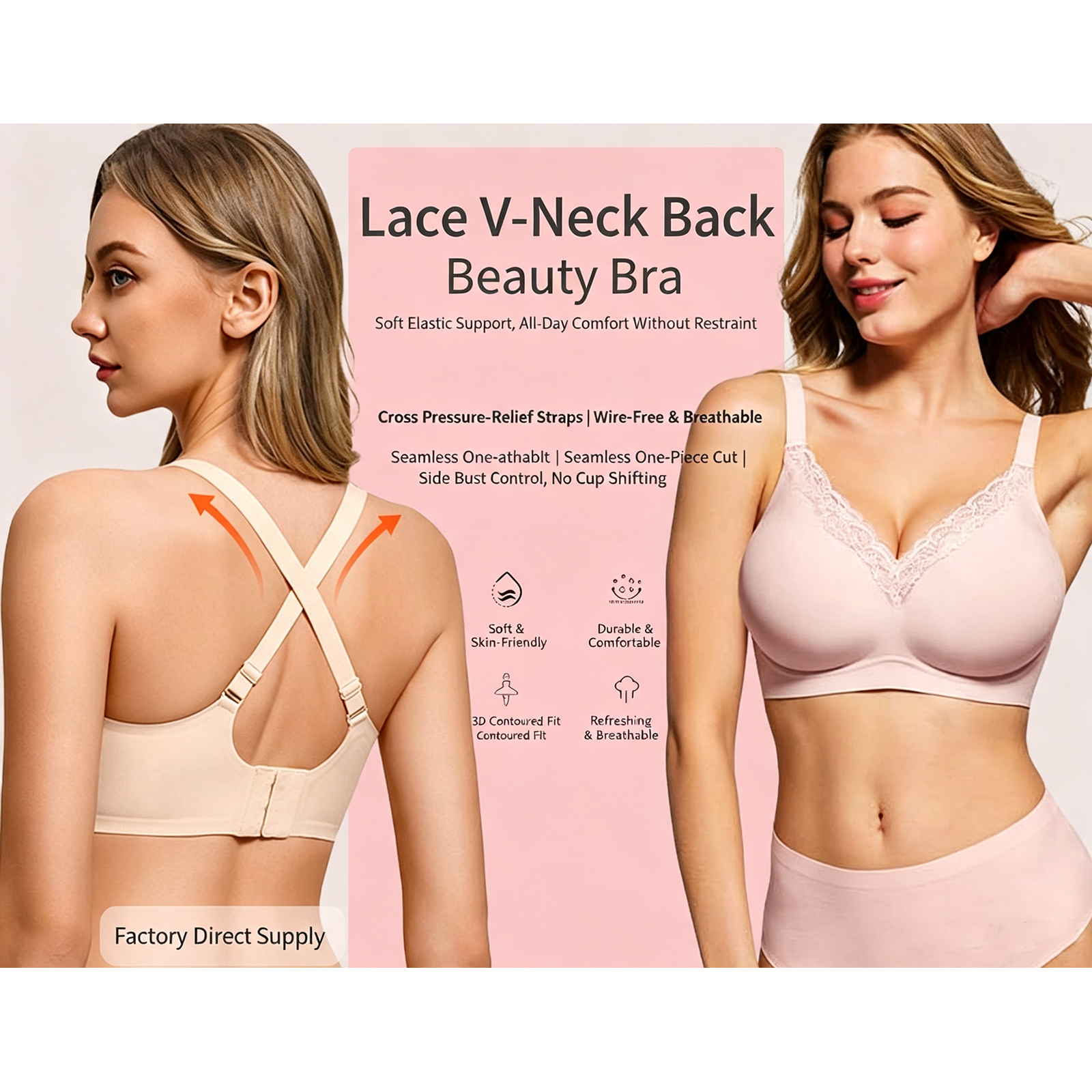 Różowy biustonosz bez fiszbin  – Wirefree Bra Comfort recenzja i cena