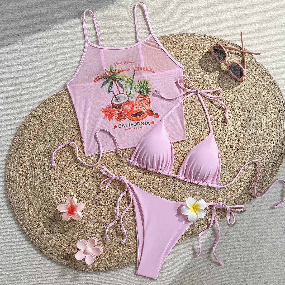 Biustonosz bikini z nadrukiem  – Sheer Mesh Bra recenzja i cena